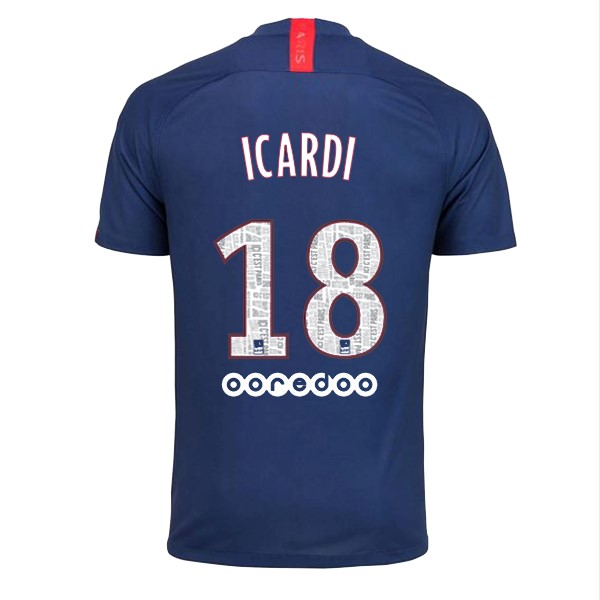 Camiseta Paris Saint Germain NO.18 Icardi 1ª Kit 2019 2020 Azul